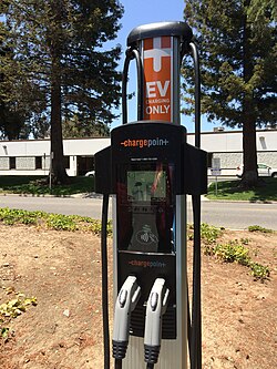 ChargePoint CT4000 family intelligent dual port networked Electric Vehicle charging station with driver services, mobile and web apps