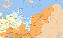 Swedish sovereignty over Western Pomerania (in blue) was confirmed in 1653, and finally ended only in 1815.