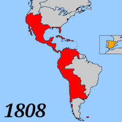 Development of Spanish American Independence Government under traditional Spanish law Loyal to Supreme Central Junta or Cortes American junta or insurrection movement Independent state declared or established Height of French control of the Peninsula