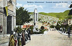 Memorial for archduke Franz Ferdinand of Austria in Sarajevo