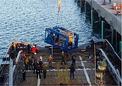 Russian Pantera Plus underwater search vehicle being unloaded