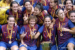 Barcelona celebrating their 2011 Copa Catalunya win