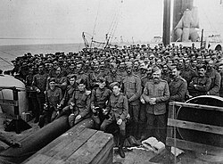 Canadian soldiers of Lord Strathcona's Horse en route to South Africa in 1899.