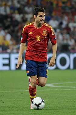 Fàbregas playing for Spain at UEFA Euro 2012
