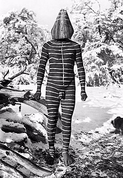 Male painted for initiation rite of Selkʼnam people