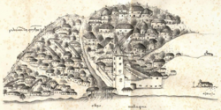 Portuguese drawing of Malacca c. 1550–1563.