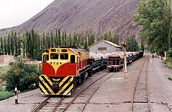 Freight train in Ingeniero Mauri, 1993