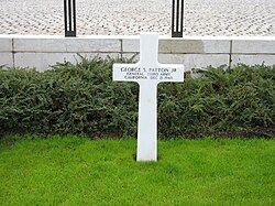 Patton's grave at the Luxembourg American Cemetery