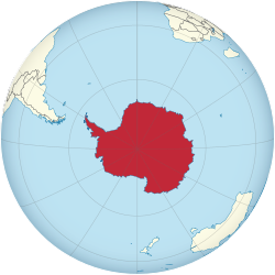 The location of Antarctica in the Southern Hemisphere
