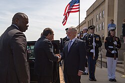 Defense Secretary Jim Mattis meets with Egypt's President Abdel Fattah el-Sisi during a meeting held at the Pentagon, April 5, 2017.