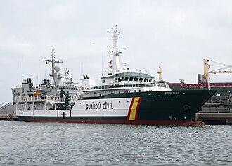 The Spanish Civil Guard patrol ship Rio Segura moored in Dakar, Senegal, during the counternarcotics and proliferation exercise Saharan Express on March 8, 2014.