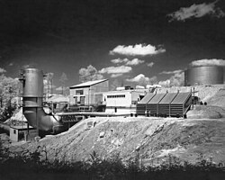 1957 photograph of the just completed Rocket Engine Test Facility