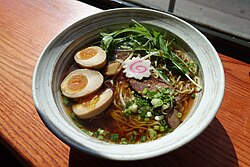 Shoyu ramen, flavored with soy sauce