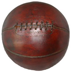 The first basketballs used were association footballs