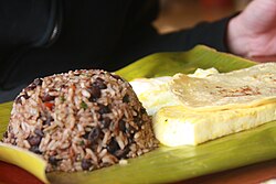 Gallo pinto, a traditional Nicaraguan dish made with rice and beans