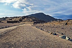Remains of a Caral/Norte Chico pyramid in the arid Supe Valley