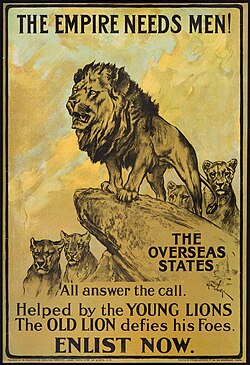 A poster urging men from countries of the British Empire to enlist
