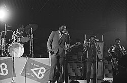 Frazier and his group during the concert in Tilburg, Netherlands, in May 1971