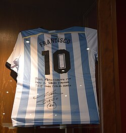 Having returned to his Catholic faith, Maradona donated a signed Argentina jersey to Pope Francis, and it is kept in one of the Vatican Museums.