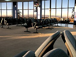 Domestic departures and waiting area in the old terminal.