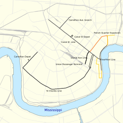 A map of the streetcar network