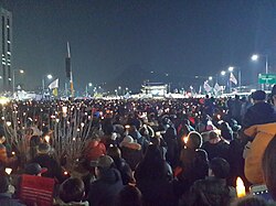 Candlelight protest against President Park Geun-hye in Seoul, January 7, 2017