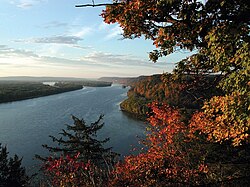 The Upper Mississippi River viewed from Effigy Mounds National Monument, Iowa