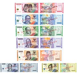 Many currencies, such as the Indonesian rupiah, vary the sizes of their banknotes by denomination. This is done so that they may be told apart through touch alone.[citation needed]