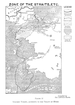 1920 map of Western Turkey, showing the Zone of the Straits in the Treaty of Sèvres