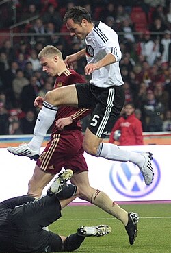 Russia lost 0–1 against Germany in 2010 FIFA World Cup qualification in October 2009