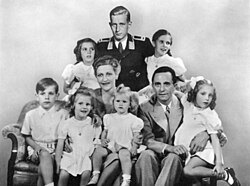 The Goebbels family, including Goebbels' stepson, Harald Quandt