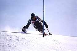 Australian Paralympic athlete Rod Hacon at the 1994 Winter Games in Lillehammer
