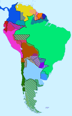 South America (1850): All land claims in South America in 1850