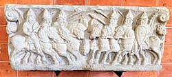 Capital with battle scene, 12th century, Civic Museums