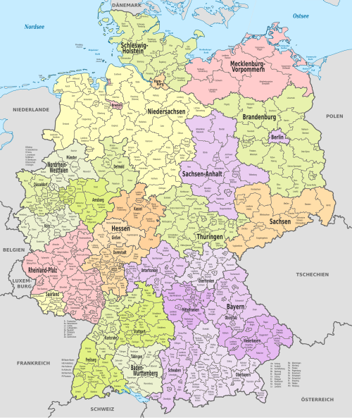 Regierungsbezirke in Germany as of 28 October 2013.
