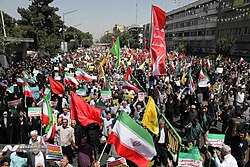 Protest in Tehran against Israeli strikes on Iran, 20 June 2025