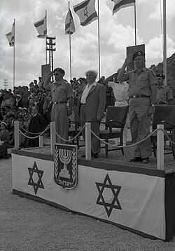 Ben-Gurion at the Parade of the Israel Defense Forces in 1953, Haifa