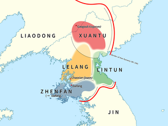 Four Commanderies of Han in 108 BC
