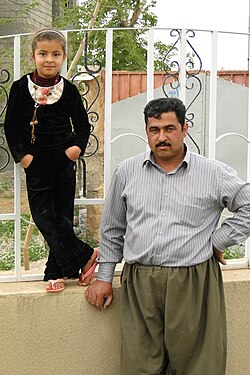 A Kurdish father and daughter in Halabja, Iraq