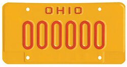 Sample version of Ohio's DUI plate mandated on DUI offenders with limited driving rights