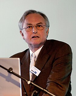 Dawkins giving a lecture on his book The God Delusion, 2006