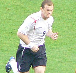 Rooney playing for England in 2006