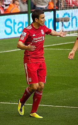 Downing playing for Liverpool in 2011