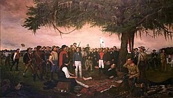 Surrender of Santa Anna. Painting by William Henry Huddle, 1886.