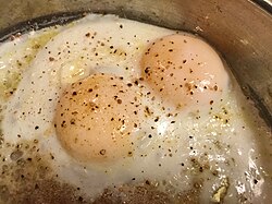 A single egg with two yolks