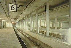 The construction of the tunnel and railway station in 1992
