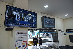 Thermal cameras installed in the Lomas de Zamora train station.