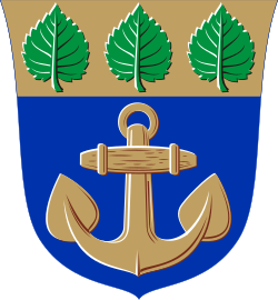 An anchor pictured in the coat of arms of Mariehamn, the capital city of Åland