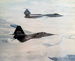 Prototype YF-22 and YF-23 fighters, 1991