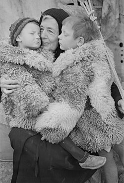Polish refugees in Tehran, Imperial State of Iran, at an American Red Cross evacuation camp, 1943